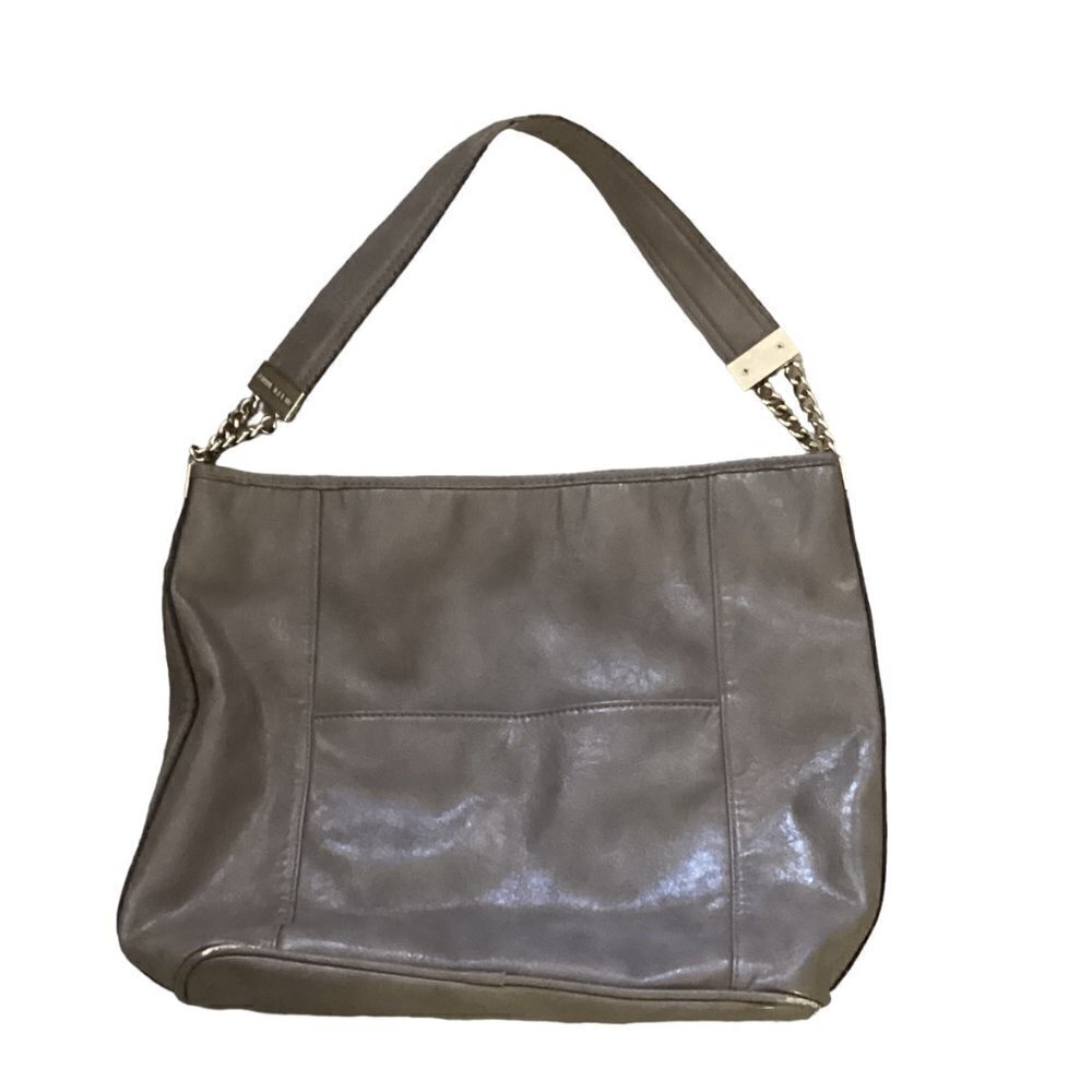Anne Klein Faux Leather Shoulder Tote Bag Taupe-Beige #155B
